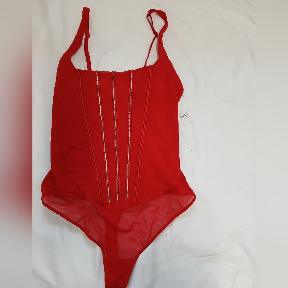 Auden. Red One Piece Bodysuits Size M